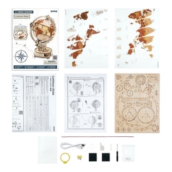Hračka Robotime 3D drevené mechanické puzzle Svietiaci glóbus