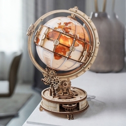 Hračka Robotime 3D drevené mechanické puzzle Svietiaci glóbus