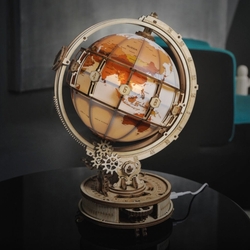 Hračka Robotime 3D drevené mechanické puzzle Svietiaci glóbus