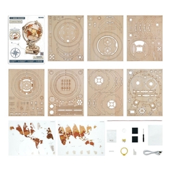Hračka Robotime 3D drevené mechanické puzzle Svietiaci glóbus