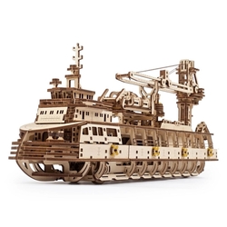 Hračka Ugears 3D drevené mechanické puzzle Výskumná loď