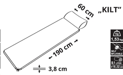 Karimatka Cattara KILT 190 x 60 x 3,8 cm samonafukovacia s vankúšom