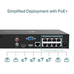 Záznamové zařízení TP-Link VIGI NVR1008H-8MP 8 kanálov, 8x Lan s PoE, 2x USB