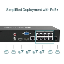 Záznamové zařízení TP-Link VIGI NVR1008H-8P 8 kanálov, 8x Lan s PoE, 2x USB