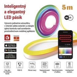 GoSmart Flexibilný LED pásik NEON biely, 5 m, 33 W, RGBIC stmievateľný, WiFi