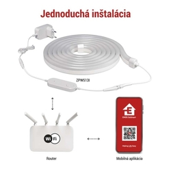 GoSmart Flexibilný LED pásik NEON biely, 5 m, 33 W, RGBIC stmievateľný, WiFi
