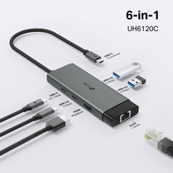 Dokovacia stanica TP-Link UH6120C USB-C, HDMI, RJ45, 1x USB C, 2x USB, PD 100W
