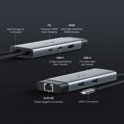 Dokovacia stanica TP-Link UH6120C USB-C, HDMI, RJ45, 1x USB C, 2x USB, PD 100W