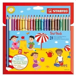 STABILO Trio thick sada 24 pastelek - silné trojboké pastelky