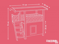 Búda pre mačky s terasou KERBL 82790 LODGE, 77x50x73cm