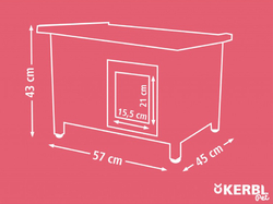 Drevená búda pre mačky KERBL 81564 RUSTICA, 57x45x43 cm, hnedá