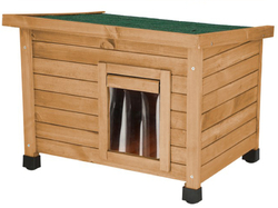 Drevená búda pre mačky KERBL 81564 RUSTICA, 57x45x43 cm, hnedá