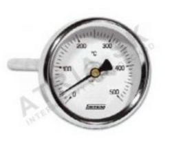 Teplomer axiálny - pre vyššiu teplotu - 0°C až +500°C; zadné napojenie 1/2"; bez jímky; D63; L 200mm