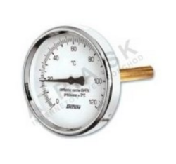 Teplomer axiálny - 0 °C až +120 °C; zadné napojenie 1/2"M; D 80/L 100mm