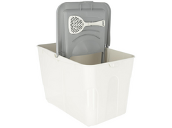 Mačacia toaleta s naberačkou KERBL 80990 BUXO, 56x39x38, 5cm, šedomodrá