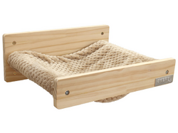 Nástenné odpočívadlo pre mačky KERBL 80917 TIMBER 38x33, 5x16cm, prírodné/taupe