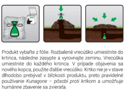 Pachový odpudzovač krtkov KUNAGONE, set 10 ks