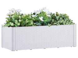 Samozavlažovací kvetináč, vyvýšený záhon STEFANPLAST NATURAL DELUXE 100 biela