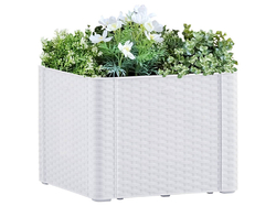 Samozavlažovací kvetináč, vyvýšený záhon STEFANPLAST NATURAL DELUXE 43 biela