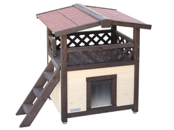 Zateplená búda pre mačky KERBL 81529 4-SEASON DELUXE, 88x57x77cm