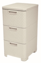 Regál Curver Style 3x14L so šuplíkmi
 biely