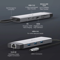 Dokovacia stanica TP-Link UH9120C USB-C, HDMI, RJ45, 1x USB C, 3x USB, čítačka SD/microSD, PD 100W