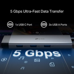 Dokovacia stanica TP-Link UH9120C USB-C, HDMI, RJ45, 1x USB C, 3x USB, čítačka SD/microSD, PD 100W
