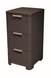Regál Curver Style 3x14L so šuplíkmi tmavě hnědý
