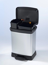 Odpadkový kôš Curver Deco Bin Duo 10 + 18 l strieborný