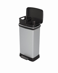 Odpadkový kôš Curver Deco Bin Duo 23 l + 23 l strieborný