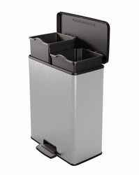 Odpadkový kôš Curver Deco Bin Duo 26 l + 26 l strieborný