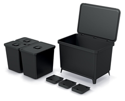 Odpadkový kôš Prosperplast SYSTEMA 1x23l + 2x10l čierny