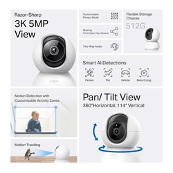 Kamera TP-Link Tapo C230 IP, 5MPx, WiFi, prísvit