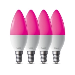 Múdra žiarovka TP-Link Tapo L430C(4-pack) E14, 4,8W, 230V, cez IP, stmievateľná, 2500K až 6500K