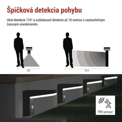 LED záhradné solárne nástenné svietidlo VEREA, senzor súmraku, 10,7 x 15,4 x 13 cm