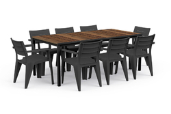 Záhradný stôl Keter Porto 200 walnut black steel