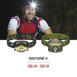 CREE LED čelovka P3539, 330 lm, 200 m, 3× AAA