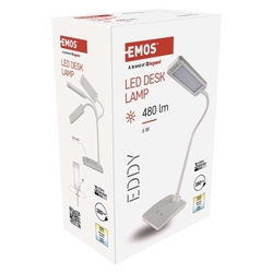 LED stolná lampa Eddy, biela