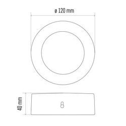 LED panel 120mm, kruhový prisadený biely, 6W teplá biela