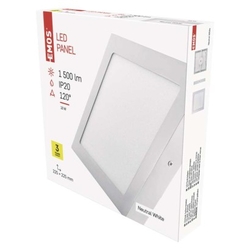 LED panel 224×224, štvorcový prisadený biely, 18W neutr. b.