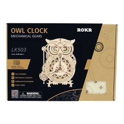 Hračka Robotime 3D drevené mechanické puzzle Sovie hodiny