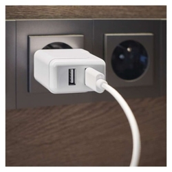 Duálny USB adaptér do siete+micro USB kabel + USB-C redukcia