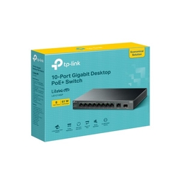 Switch TP-Link LS1210GP 1x GLAN, 8x GLAN s PoE+, 1x SFP, 61W