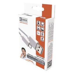 Nabíjací a dátový kábel USB-A 2.0 / micro USB-B 2.0, 1 m, biely