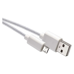 Nabíjací a dátový kábel USB-A 2.0 / micro USB-B 2.0, 1 m, biely