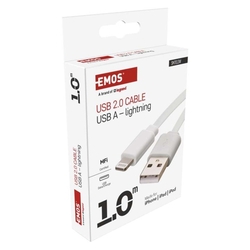 Nabíjací a dátový kábel USB-A 2.0 / Lightning MFi, 1 m, biely