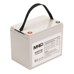 Batéria MHPower 6-EVF-80 Trakčná gélová, 12V/80Ah, Terminál T1 - M6, Deep Cycle