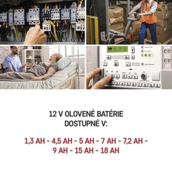 Bezúdržbový olovený akumulátor 12 V/9 Ah, faston 6,3 mm