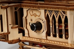 Hračka Robotime drevené 3D mechanické puzzle Gramofon (elektrický pohon)