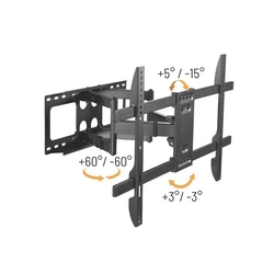 Držiak Brateck výsuvný LPA69-466 pre TV 37"-80" 60kg polohovateľný nástenný Heavy Duty